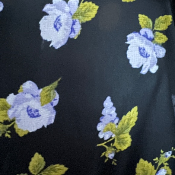 🟠NWT MAEVE by ANTHROPOLOGIE Square-Neck Sheer Floral Midi Dress Black Floral MED - Picture 9 of 9